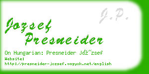 jozsef presneider business card